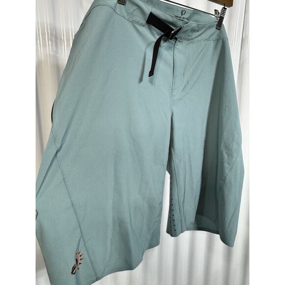 Pearl Izumi Mens Summit Bike Shorts 44 Pine Green Cycling Baggy Zipper Belt - Picture 1 of 4